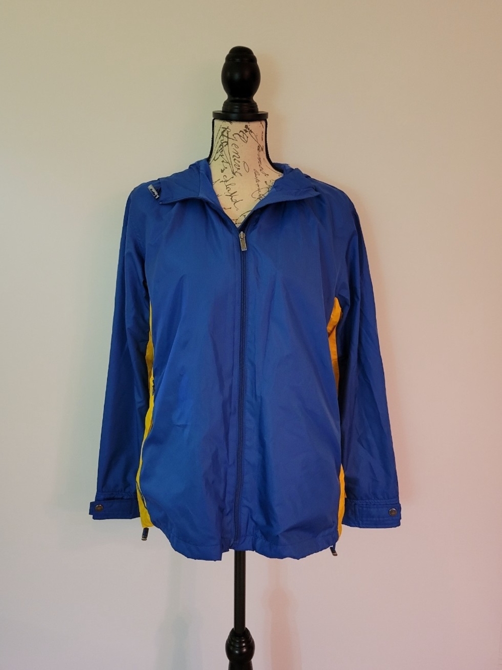 Lauren Ralph Lauren Blue Windbreaker Jacket with Yellow Panels